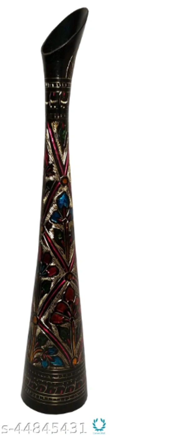 MOZO HUB Hand Crafted sleek and long Brass Flower Vase